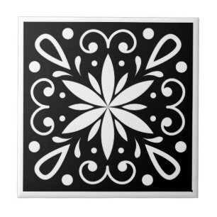 Carreau Noir et blanc marocain