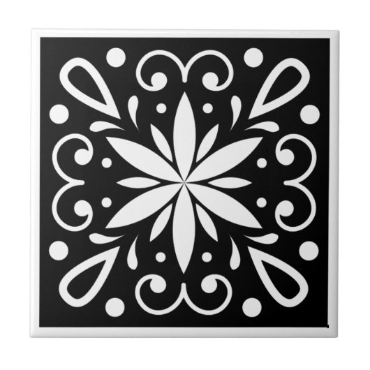 Carreau Noir et blanc marocain (Devant)