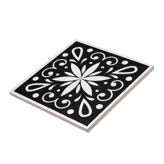 Carreau Noir et blanc marocain (Côté)