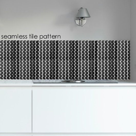 Carreau Noir et blanc Mid-Century Motif Abstrait moderne