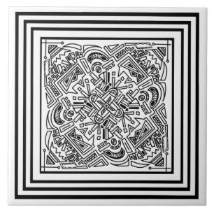 Carreau noir et blanc motif