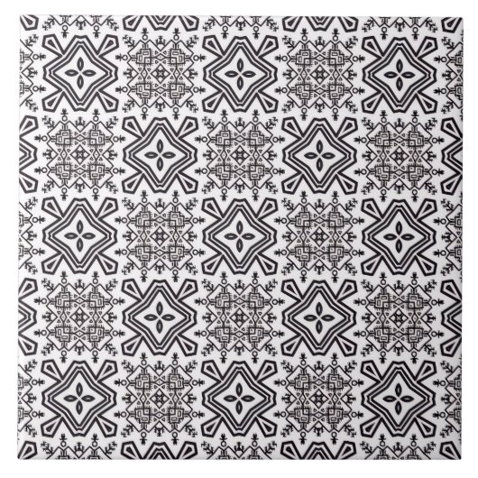 Carreau noir et blanc motif (Devant)