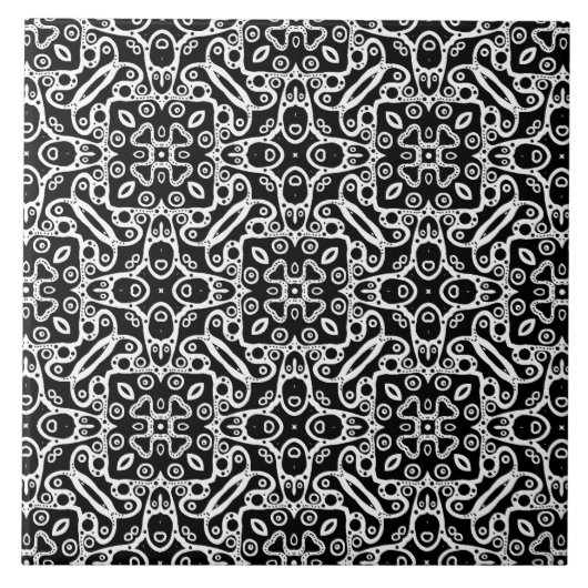 Carreau noir et blanc motif (Devant)
