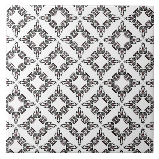 Carreau noir et blanc motif (Devant)