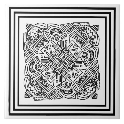 Carreau noir et blanc motif (Devant)