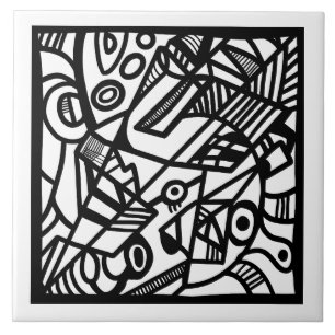 Carreau noir et blanc motif