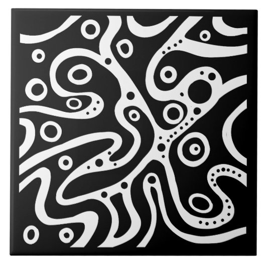 Carreau noir et blanc motif (Devant)