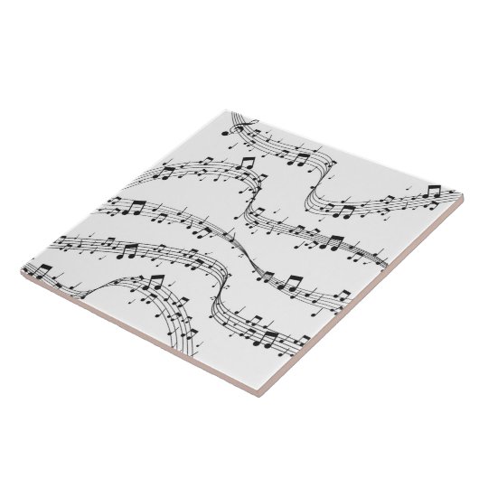 Carreau Noir et blanc note musicienne Motif (Côté)