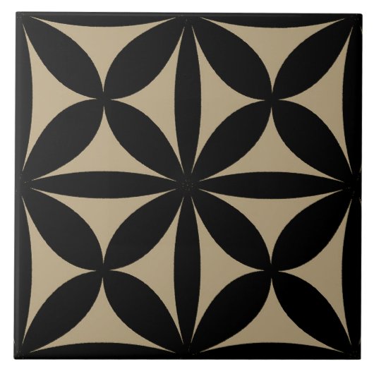 Carreau Noir et Tan Moderne / Retro Print (Devant)
