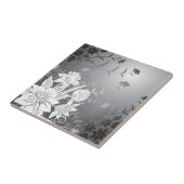 Carreau noir floral et blanc (Côté)