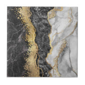 Carreau Noir Or Et Blanc Abstrait (Devant)