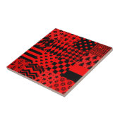 Carreau Noir rouge Motif mélangé conception de la patchwor (Côté)