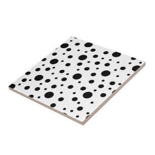 Carreau Noir sur blanc Polka Motif Baby Blanket Roun