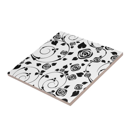 Carreau Noir sur les rosettes blanches (Côté)