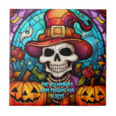 Carreau Nom année de sentiment Squelette Éffrayant Hallowe (Devant)