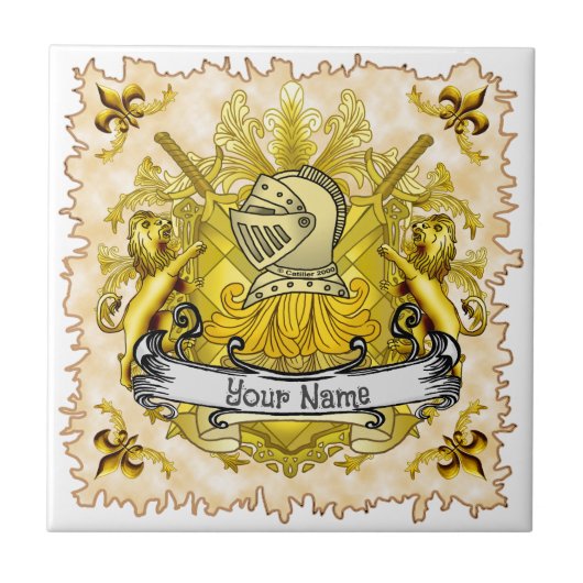 Carreau Nom de famille du chevalier jaune (Devant)