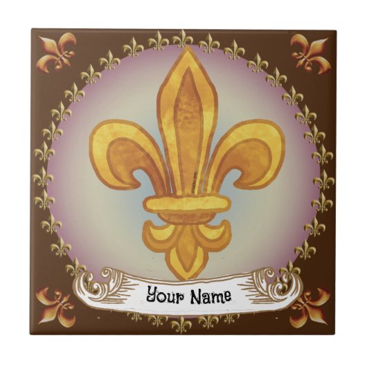Carreau Nom de famille Fleur De Lis (Devant)