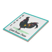 Carreau Nom de rue personnalisé numéro de maison floral po (Côté)