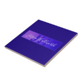 Carreau Nom de script élégant moderne & monogramme ombré v (Côté)