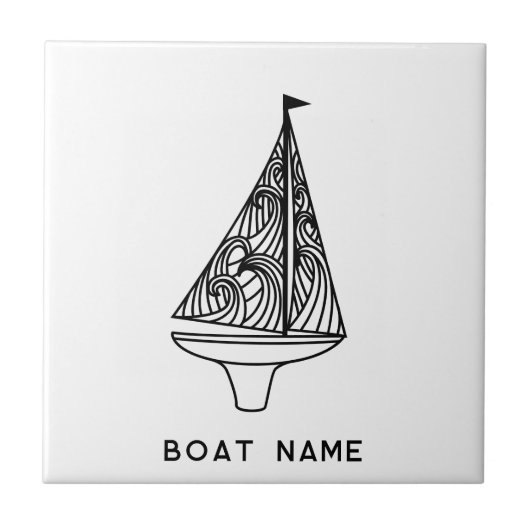 Carreau Nom du bateau à voile (Devant)