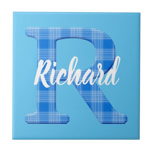 Carreau Nom du garçon Lettre personnalisée portée R (Devant)