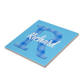 Carreau Nom du garçon Lettre personnalisée portée R (Côté)