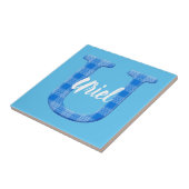 Carreau Nom du garçon Lettre personnalisée préchargée U (Côté)