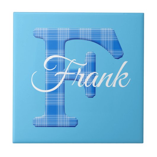 Carreau Nom du garçon Lettre plaid personnalisée F (Devant)