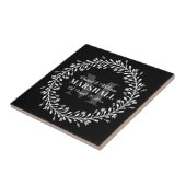 Carreau Nom du monogramme de couronnes de couple mariées à (Côté)