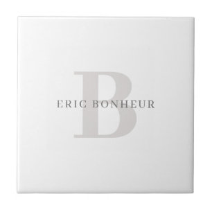 Carreau Nom et monogramme modernes élégants