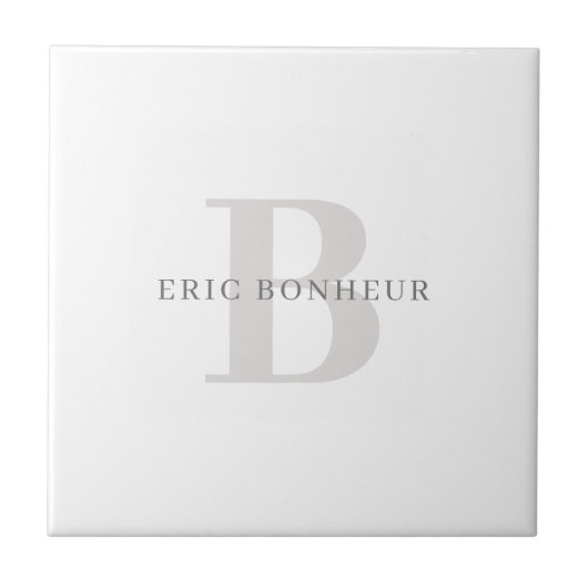 Carreau Nom et monogramme modernes élégants (Devant)
