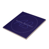Carreau Nom et prénom modernes avec monogramme (Côté)