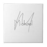 Carreau Nom moderne minimaliste monogramme<br><div class="desc">Découvrez nos modèles mimalistes modernes.</div>