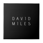 Carreau Nom modifiable minimaliste moderne | Noir & Blanc (Devant)