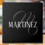 Carreau Nom Personnalisé Black Elegant | Nom<br><div class="desc">Nom Personnalisé Élégant Noir. Vous pouvez choisir d'ajouter votre nom,  le nom d'un proche ou un message spécial. Qu'il s'agisse d'un cadeau sincère pour quelqu'un qui vous est cher ou d'un régal personnel,  vous avez le choix.</div>
