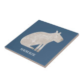 Carreau Nom personnalisé de capybara mignon (Côté)