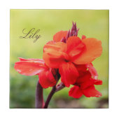 Carreau Nom personnalisé Lily rouge (Devant)