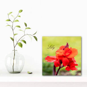 Carreau Nom personnalisé Lily rouge
