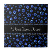 Carreau Nom personnalisé, pattes de chien de parties scint (Devant)