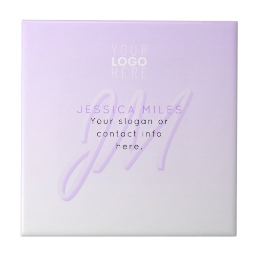 Carreau Nom professionnel et Modèle Slogan | Violet clair (Devant)