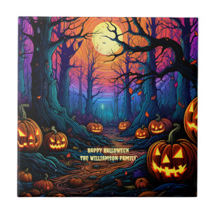 Carreau Nom Sentiment Éffrayant Citrouille Halloween