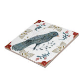 Carreau Nordique Bleu Aquarelle Art folklorique (Côté)