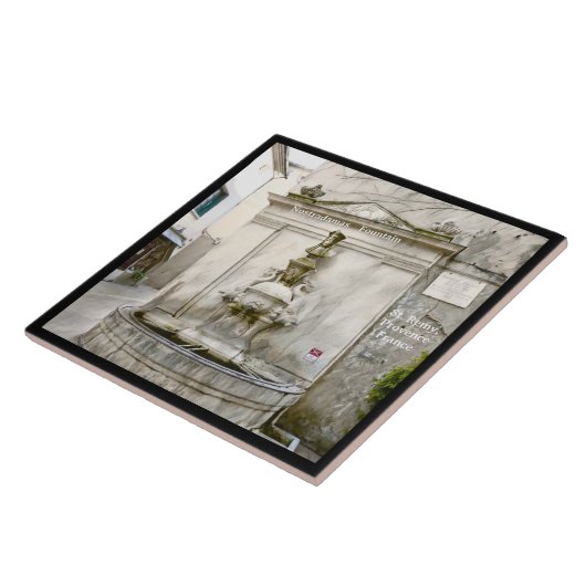 Carreau Nostradamas Fountain, St Remy, France Ceramic Tile (Côté)