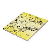 Carreau Notes de musique fantaisie jaune (Côté)