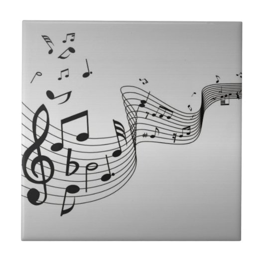 Carreau Notes de musique sur argent (Devant)
