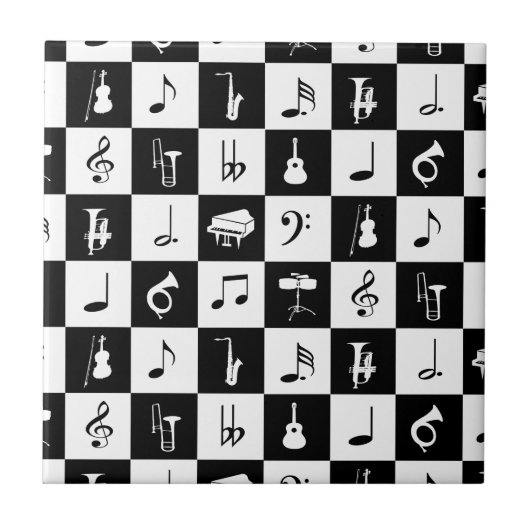 Carreau Notes et instruments de musique moderne et élégant (Devant)