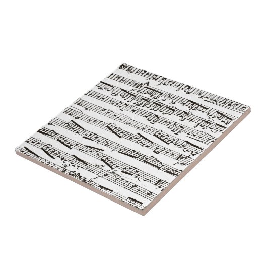 Carreau Notes musicales noires et blanches (Côté)