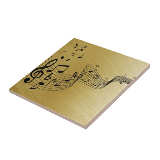 Carreau Notes musicales Or brossé (Côté)