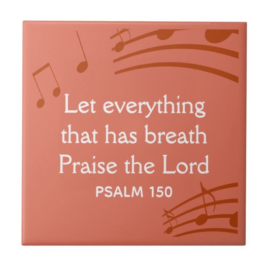 Carreau NOTES MUSICALES Personnalisées Terracotta Christia (Devant)