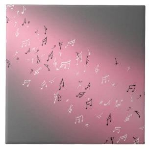 Carreau Notes musicales roses au clair de lune